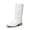 WHITE, variant on Women's Cowboy Boots Mid Calf Cowgirl Boots Embroidery Stitched Square Toe Western Boots Wide Width