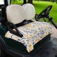 thumbnail image 2 of Golf Cart Seat Covers for 2 Seater, Garden Flora Illustrations Soft Microfiber Cart Seat Towel Blanket, Blue Yellow Flowers Absorbent Breathable Non Slip Bench Seats Protector for Golf Course 51"x31", 2 of 9