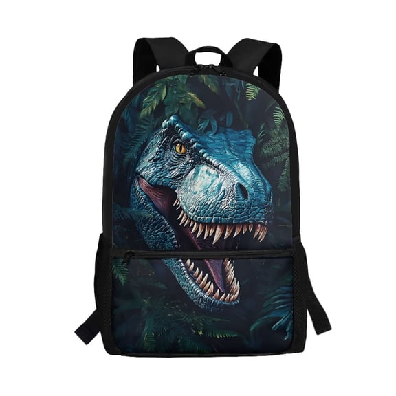 Uorisanigo Blue Dinosaur 17 inch Kids School Bag Lightweight Children Backpack for Boys and Girls Sports Casual Daypack with Adjustable Padded Straps for Elementary Kindergarten