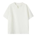 thumbnail image 4 of Tisuna Men'S Loose Fit Summer T-Shirt Solid Color Short Sleeve V Neck Tops Comfortable Breathable Male School Work Casual Dailywear White Size Xl, 4 of 4