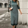 thumbnail image 7 of Wancir Womens Winter Fall Pleated Knitted Fit and Flare Long Sleeve Sweater Dress, 7 of 7