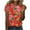 Red-D, variant on Penkiiy Floral Shirts for Women's T-Shirts Women's Tops Flower Printing Round Neck Short Sleeved T-shirt Tops
