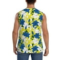 thumbnail image 4 of Haiem Men's Lilies Flowers Print Tank Tops Summer Sleeveless Cut Off Workout T-Shirts Fitness Vest Athletic Undershirts-Medium, 4 of 8