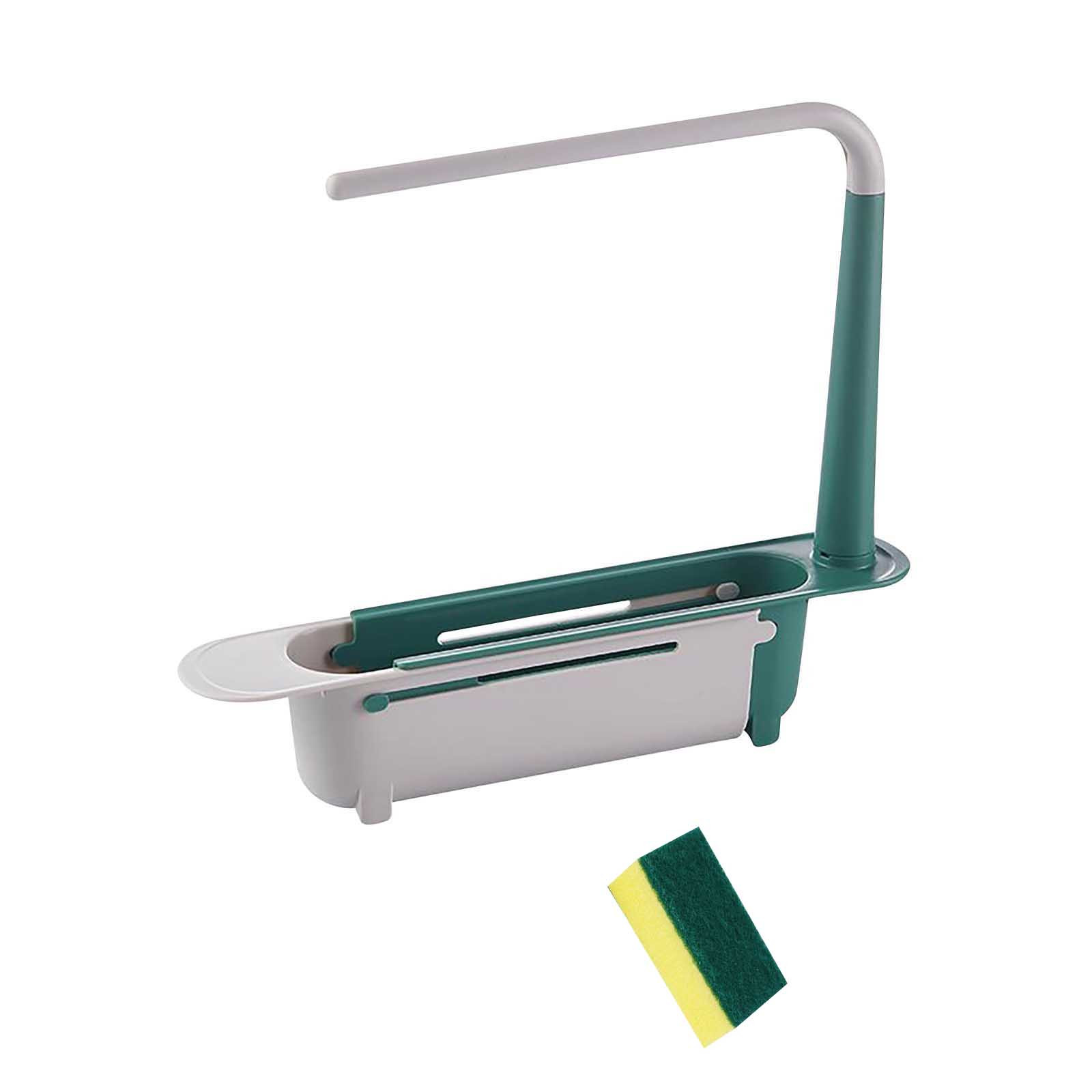 Dezsed Sink Caddy Sponge Holder Clearance Sink Telescopic Rack + 1PC