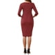 thumbnail image 3 of INSPIRE CHIC Vestidos de Maternidad Semi Formales para Mujeres con Cuello Redondo, Mangas 3/4, Vestido de Oficina, Cóctel, Con Cremallera en la Espalda, Vestido de Trabajo para Embarazo, Pequeño Rojo, 3 of 6