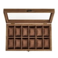 thumbnail image 3 of Caja de relojes SONGMICS de madera de nogal rústico con 12 ranuras y tapa de cristal, 3 of 3