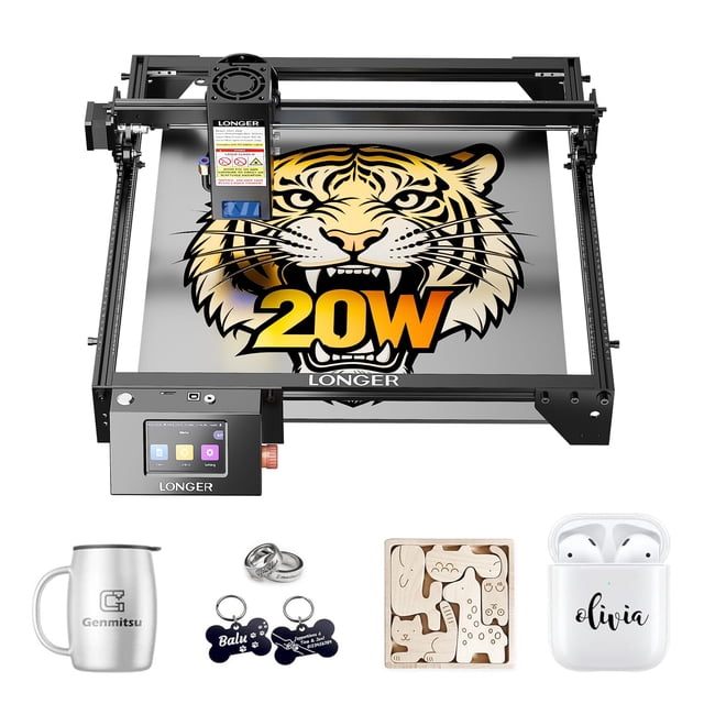 Cortadora láser Longer Ray5 20W con pantalla táctil y uso sin conexión CNC