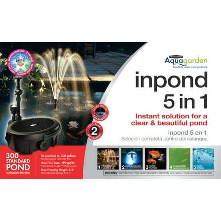 Pennington Aqua Garden All-in-One Kit 190-GPH Electric Submersible Pond Pump, Model#100541844