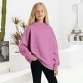 thumbnail image 5 of Blekii Kids High Round Neck Fleece Sweatshirt, Kids High Round Neck Fleece Sweatshirt, Lined Long Sleeve Top for Boys Girls, Warm Casual Wear for Fall Winter Lined Long Sleeve Top Fall Wear, Winter, 5 of 5