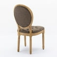 thumbnail image 6 of DECMAY French Style Dining Chairs Set of 2, Solid Wood Frame, PU Leather Upholstered, Button-Tufted High Back with Nailhead Trim, Olive Green, 6 of 19