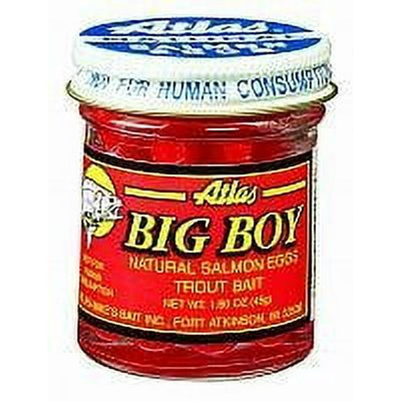 Atlas Mike's Big Boy Premium Salmon Eggs Trout Bait, Red
