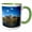 Green/White, variant on 3drose, United Kingdom, Wales. Caerphilly Castle, the Largest Castle, 15oz Two-tone Green Mug