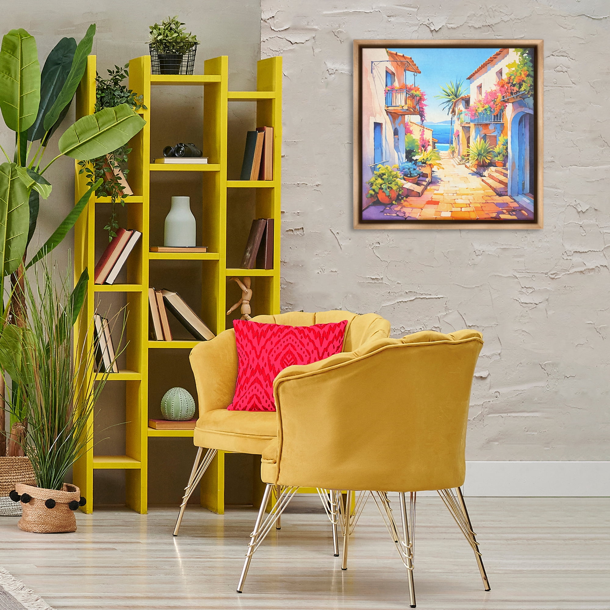 Stupell Industries Scenic Bella Vista Scenic & Cityscapes Painting Brown Floater Framed Canvas Art Print Wall Art, 25 x 25