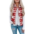 thumbnail image 3 of Fleece Vest, Soft Breathable Casual Zip Up Sleeveless Jacket Christmas Pattern Print Warm Elegant For Party ANGGREK Otros, 3 of 5