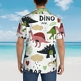 thumbnail image 6 of Balery Cute Dinosaurs Print Men's Hawaiian Shirts Short Sleeve Beach Shirt Relaxed Fit Vacation Button Down Shirts-Large, 6 of 9