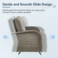 thumbnail image 4 of Gymojoy Outdoor 2-Person Wicker Rocking Bench,Patio Glider Porch Loveseat 2 Seater Couch Sofa with Cushions for Backyard,Porch,Balcony, 4 of 7