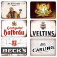 thumbnail image 5 of Letrero de hojalata vintage de cerveza belga, placa de metal decorativa de cerveza alemana, letrero de pared retro para pub, bar, cueva de hombre, club, decoración de pared, 5 of 5