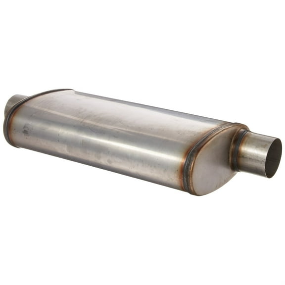 AP EXHAUST PRODUCTS XS1259 MUFFLER - XLERATOR STAINLESS STEEL, OVAL-O/C, 24IN OAL, 3.00IN