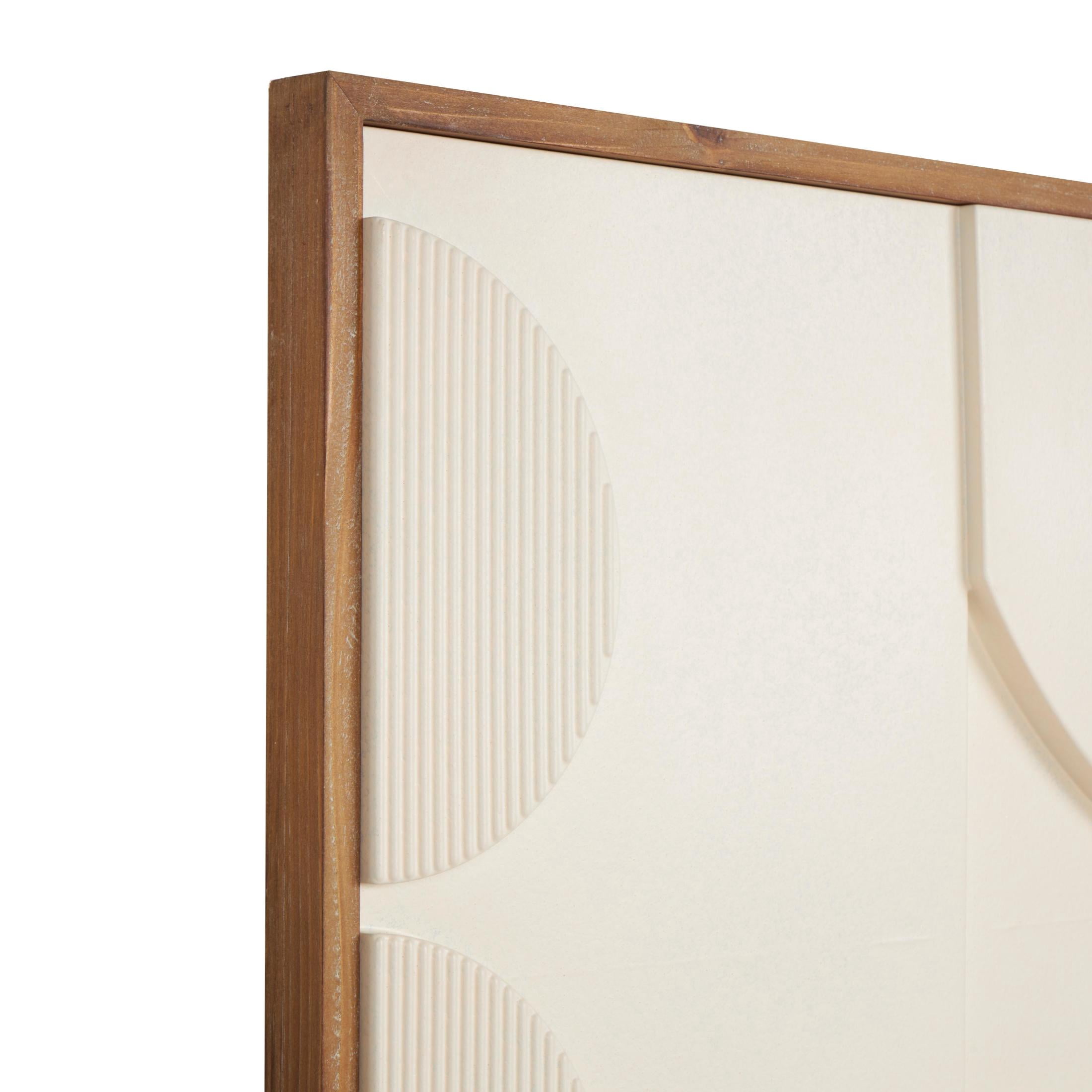 24" x 30" Geometric Framed Wall Art with Brown Wooden Frame, by DecMode