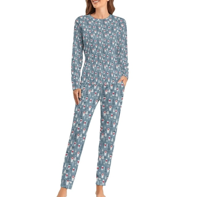 Pijamas navideños para mujer, ropa de dormir con estampado de notas musicales doradas, elegante, holgada, de gran tamaño, regalo de cumpleaños, 2 piezas