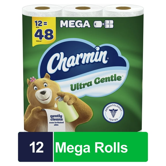 Charmin Ultra Gentle Toilet Paper, 12 Mega Rolls, 231 Sheets Per Roll