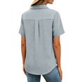 thumbnail image 4 of ZJXFGS Womens Button Down Shirts,Winter Tops for Women Oversized Short Sleeve Shirts for Women Casual Vacation Clothes Work Blouses for Women Women'S Tops Y2k Tops Gray 5XL, 4 of 8