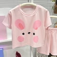 thumbnail image 6 of KPOPLK Summer Toddler Girl Clothes Girl Clothes 3 6 12 18 24 Months 2T 3T Toddler Baby Girl Summer Clothes Short Sleeves T-Shirt Tops + Shorts Cute Outfits Set(12-18 Months,Pink), 6 of 6