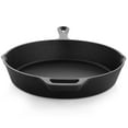 thumbnail image 2 of MegaChef 10 inch Round Preseasoned Cast Iron Frying Pan with Handle in Black, 2 of 5