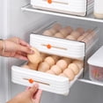 thumbnail image 4 of 32 Grid Drawer Type Egg Storage Box 9.45 In Transparent Stackable Breathable Design Organizer For Duck Eggs Chicken Eggs Refrigerator Kitchen Countertop Home Kitchen Decor Containers, 4 of 6