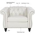 thumbnail image 5 of Holaki 85" Chesterfield Fabric 3 Seater Couch+39" Single Chair Set Furniture,Upholstered Sofa with Tufted Back,Roll Arm Classic Chesterfield Settee Couches for Living Room,Office, 5 of 9