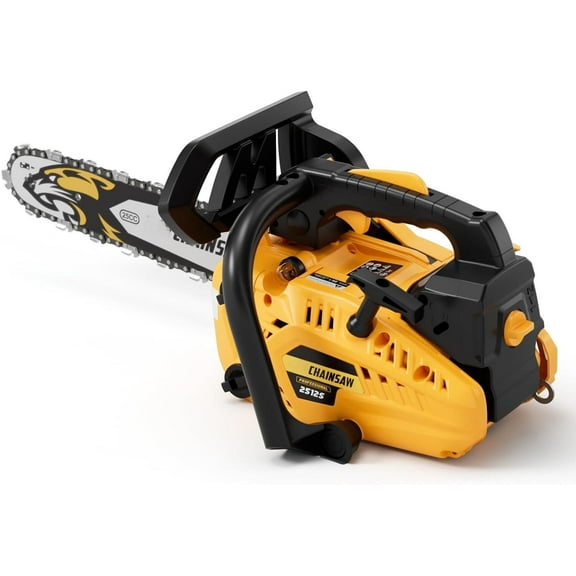 25CC Gas Chainsaw 2-Stroke Gasoline Top Handle Chainsaws 12-Inch Handheld Cordless Chain Saw with Kit for Cutting Forest Wood Garden Trimming Tools