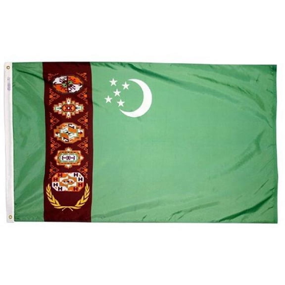 Annin Flagmakers 974071 2 ft. X 3 ft. Nyl-Glo Turkmenistan Flag