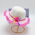 thumbnail image 2 of Xfvqtps Straw Hats for Kids Girls Flower Bow Bucket Hat Breathable Wide Brim Sun Protection Summer Beach Sun Hat, 2 of 4