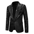 thumbnail image 5 of WIZUTIZ Men's Sequin Party Blazer Long Sleeve Sparkly Suit Jacket for Stage Holiday Concert Club Event Night Out Wear, 5 of 6