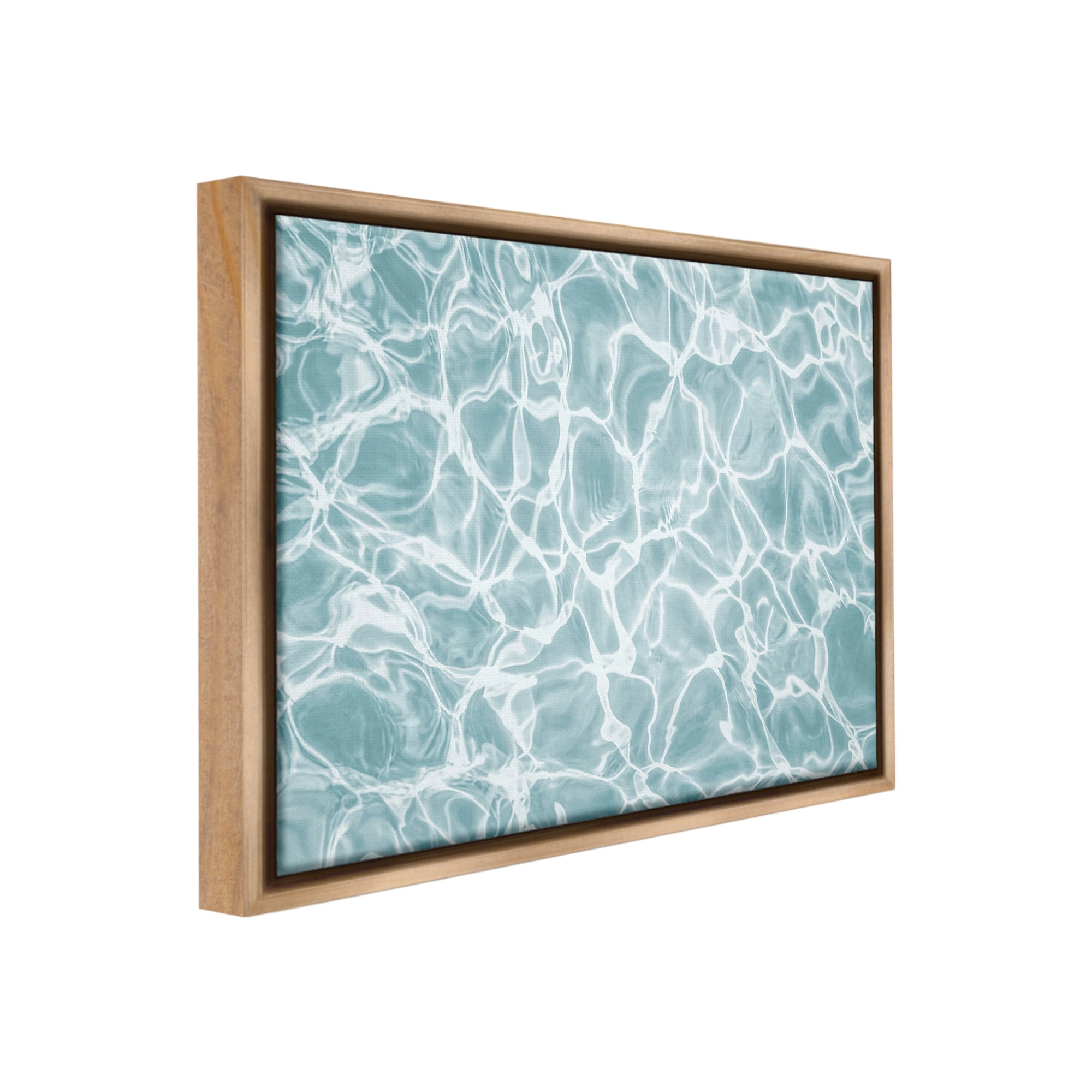 Stupell Industries Summer Water Ripples Landscape Painting Brown Floater Framed Canvas Art Print Wall Art, 21 x 17