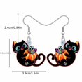 thumbnail image 4 of Halloween Cute Black Cat With Pumpkin Dangle Earrings Sexy Leisure Style Alloy 18K Gold Plated Jewelry Delicate Female Gift, 4 of 5