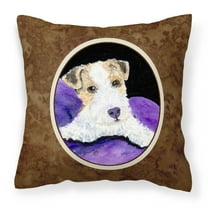 Carolines Treasures SS8971PW1414 Fox Terrier Fabric Decorative Pillow, 14Hx14W, multicolor