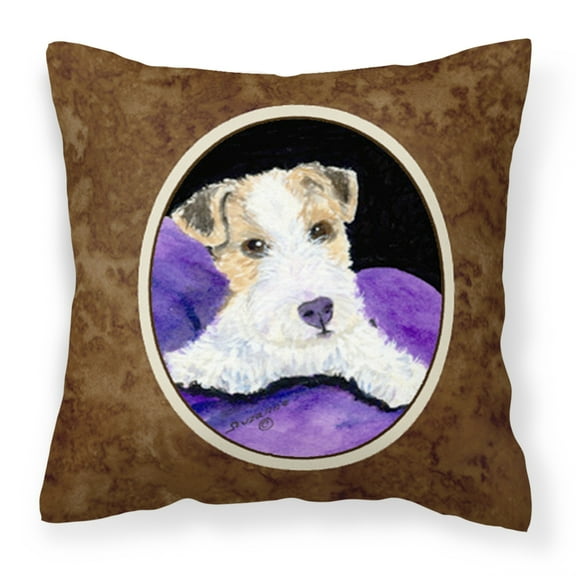 Carolines Treasures SS8971PW1414 Fox Terrier Fabric Decorative Pillow, 14Hx14W, multicolor