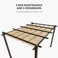 thumbnail image 5 of PURPLE LEAF Pergola 10' X 10' Outdoor Retractable Pergola Canopy with Sun Shade Canopy Patio Metal Shelter Gazebo for Garden Porch Beach, Beige, 5 of 10