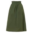 thumbnail image 1 of Falda de algodón de cintura elástica Allegra K vintage campesina para mujer ejercito verde XS, 1 of 5