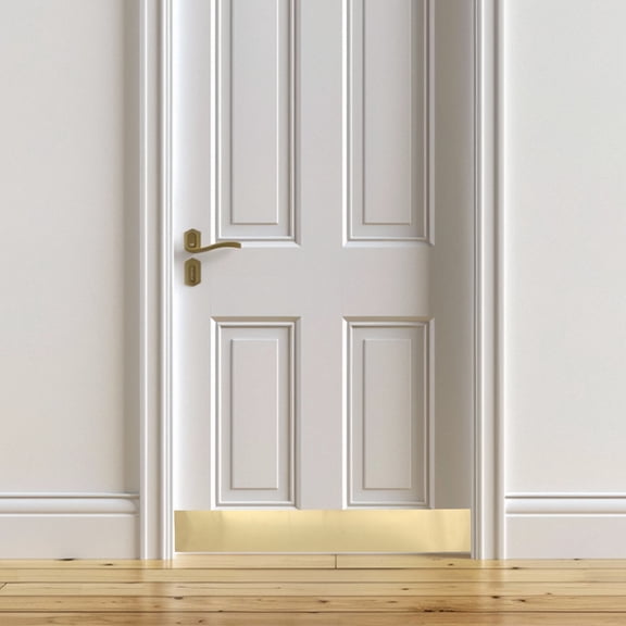 GETAJGHSD Golden Brushed Stainless Steel Kick Plate for Door Bottom with Protective Self Adhesive Design