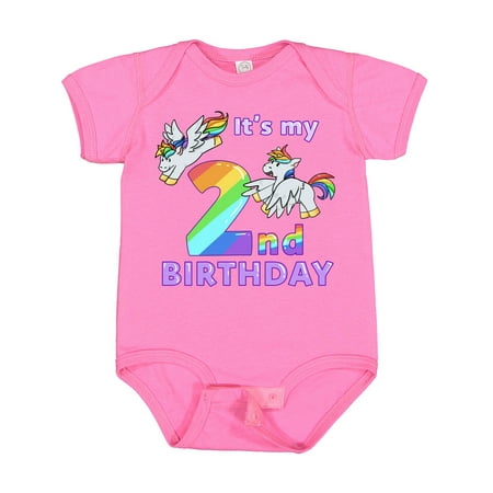 

Inktastic It s My 2nd Birthday Unicorn Gift Baby Boy or Baby Girl Bodysuit