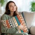 thumbnail image 3 of Decorative Throw Pillow Covers 18x18 Inch Set of 2 Retro Ethnic Art Home Decor Pillow Cases for Couch, Bohemian Patterns Cushion Case for Living Room Bedroom Bed Car Chair, 3 of 9