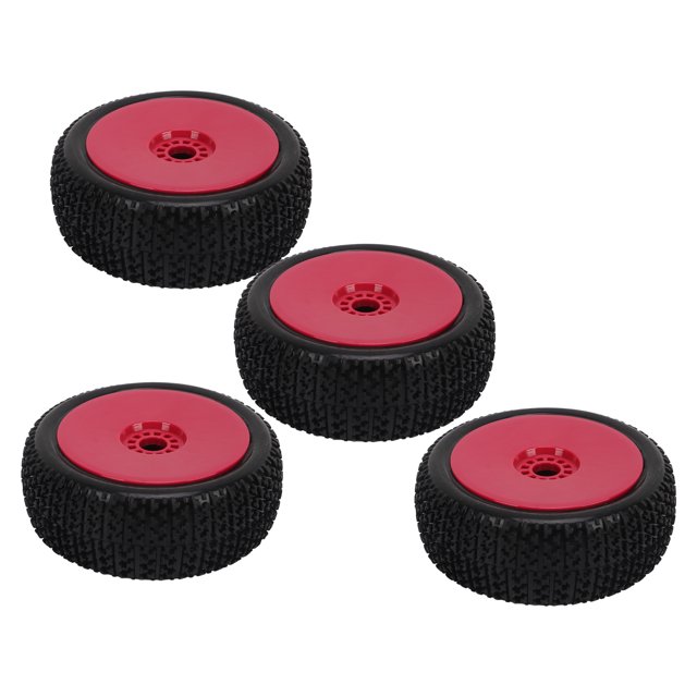 4PCs RC Pneus, 1/8 Roue en Caoutchouc Plastique RC et les Pneus Fixés pour HPI RC Véhicule hors Route