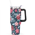 thumbnail image 2 of Cup with Handle and Straws 40 oz Stainless Steel Gothic Wildflower Colorful Floral Travel Cup Birthday Present for Men Dad Son Husband Gifts for Him/Her Water Bottle, 2 of 7
