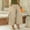 (Fashion 161)Beige, variant on Women's Elastic Waist Cargo Culottes Wide Leg Cropped Pants with Strap Detail Casual Summer Wear in Multiple Colors