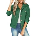 thumbnail image 2 of SAYOO Chaqueta de manga larga para mujer, abrigo ajustado con cuello vuelto y botones de color liso, prendas de vestir exteriores informales de estilo callejero simple SAYOO  S M L XL, 2 of 8