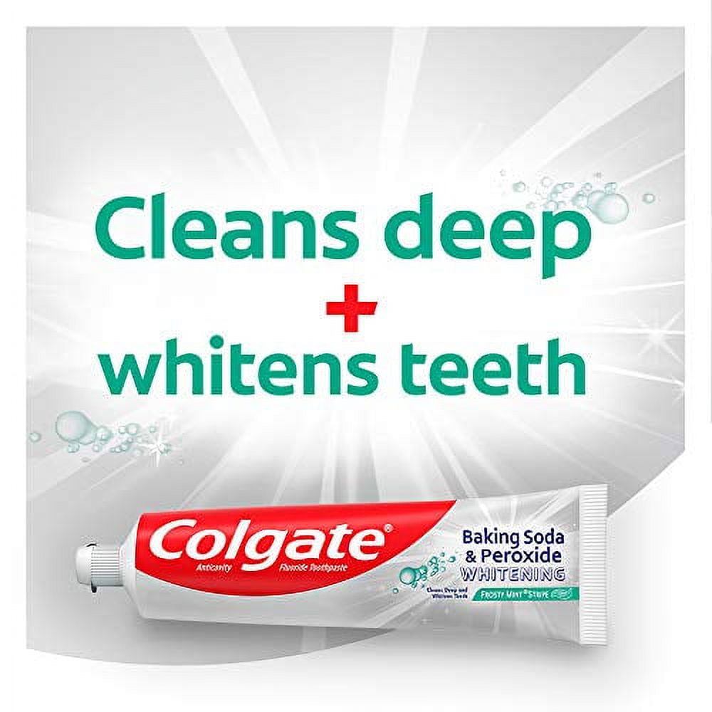 Colgate Peroxide and Baking Soda Toothpaste with Fluoride for Teeth and Stain Removal, Frosty Mint, 6 Ounce (Pack of 6), 36 Ounce