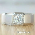 thumbnail image 2 of 2.00 Ct Round Cut Men's Moissanite Wedding Engagement Ring 14k White Gold Plated, 2 of 3