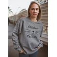 thumbnail image 4 of Childless Cat Lady Fleece Sweatshirt Sweater Top for Women, 4 of 7